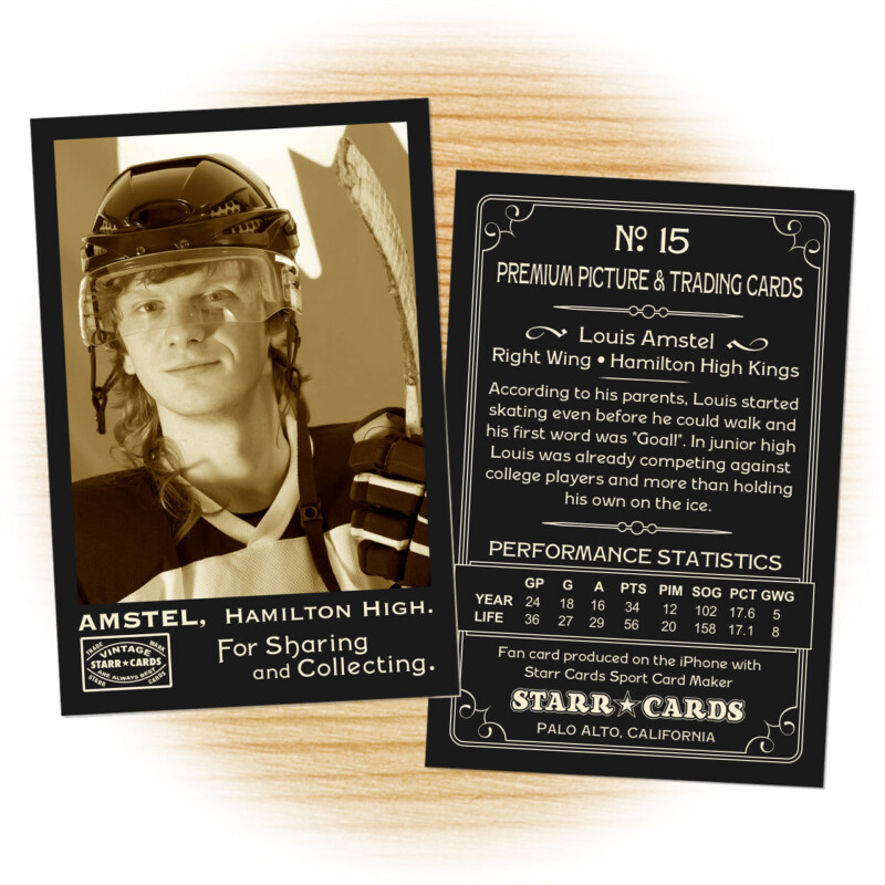 Hockey card template from Starr Cards Hockey Card Maker.