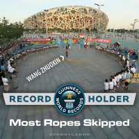 Wang Zhuoxin sets jump-rope world record over 110 ropes in Beijing