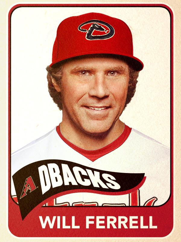 Will Ferrell, Left Field, Arizona Diamondbacks - Baseball Card