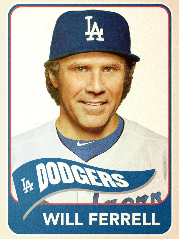 Will Ferrell, Pitcher, Los Angeles Dodgers - Baseball Card