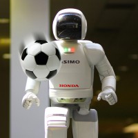 ASIMO playing soccer