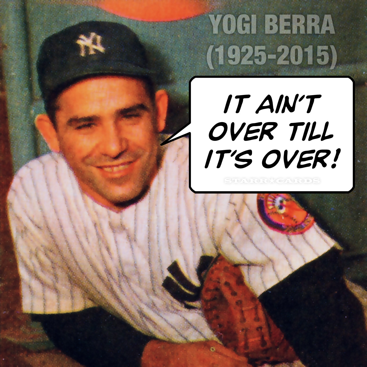 Yogi Berra It ain't over 'til it's over New York Yankees T-Shirt -  Peanutstee